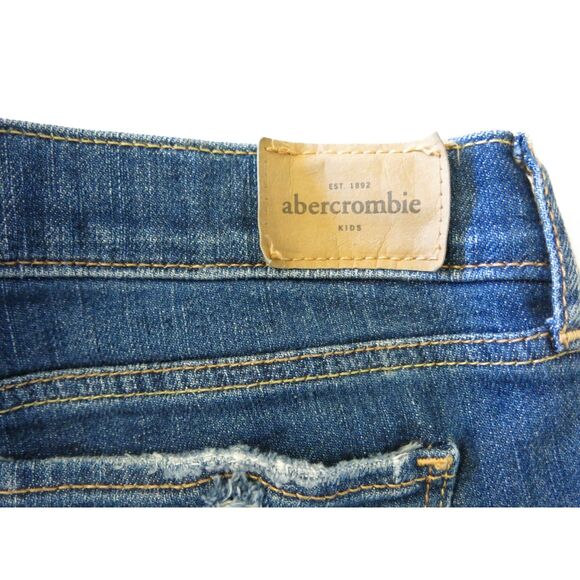 Abercrombie Kids low rise Slim distressed lace stretch jeans denim pants 16 14 - Picture 3 of 6